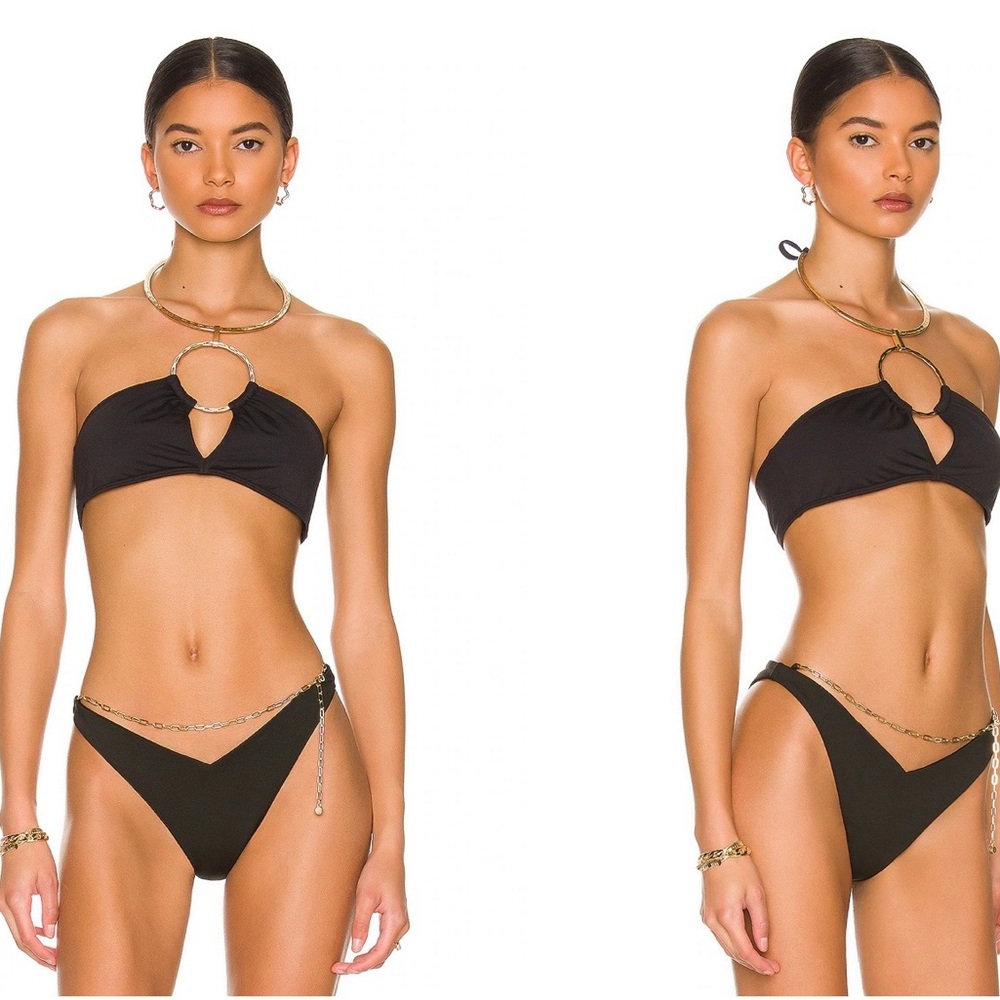 🖤Black Beach Bunny Simone collar top, Strapless Bikini top New with tags!!! 🖤